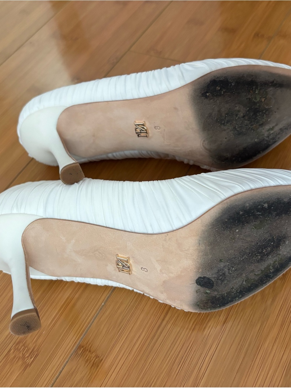 Badgley Mischka Veronika Ruched Pointed Toe Pumps - White - Picture 6 of 7
